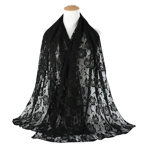 GERINLY Stylish Scarves for Women Lightweight Fashion Lace Printed Wrap Scarfs Shawl for Dress thumbnail 2