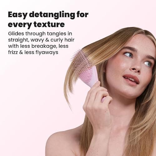 Tangle Teezer Ultimate Detangler Brush for Wet & Dry Hair, Eliminates Knots & Reduces Breakage for Straight to Wavy Hair Types, Millennial Pink thumbnail 7