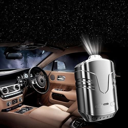 Laooteyy Car Star Projector with Smart Air Freshener Diffuser, Car Interior Decor, Ceiling LED Lights with 6 Scents, Vent Clip Roof Accent Light, Auto On/Off, Black (Starry Sky) thumbnail 8