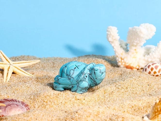 DUQGUHO 2" Travel Turtle Gift Decor Crystals Figurines Turquoise Crystal Best Turtles Travels Gifts for Women Traveling Travelers Cute Decorations thumbnail 2