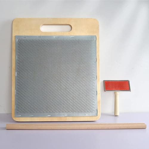 Wool Blending Board Carding Brush Set with Board and Brush for Rolags thumbnail 2