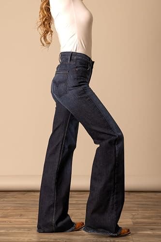 Kimes Ranch Women's Olivia High Rise Wide Leg Jeans, Raw Hem thumbnail 5