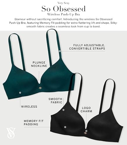 Victoria's Secret Women's Very Sexy So Obsessed Push Up Wireless Bra, Bras for Women (32A-38DDD) thumbnail 4