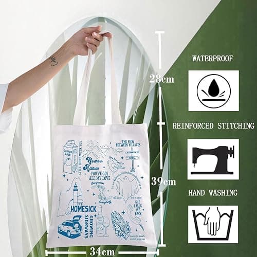 WZMPA Stick Season Musical Tote Bag Singer Album Gift Singer Tour Concert Reusable Grocery Bags Singer Merchandise thumbnail 4