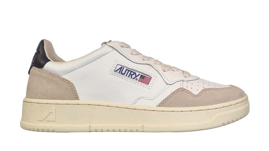 AUTRY Scarpe Sneakers Unisex in Pelle e camoscio LS21 Bianco Nero Beige thumbnail 2