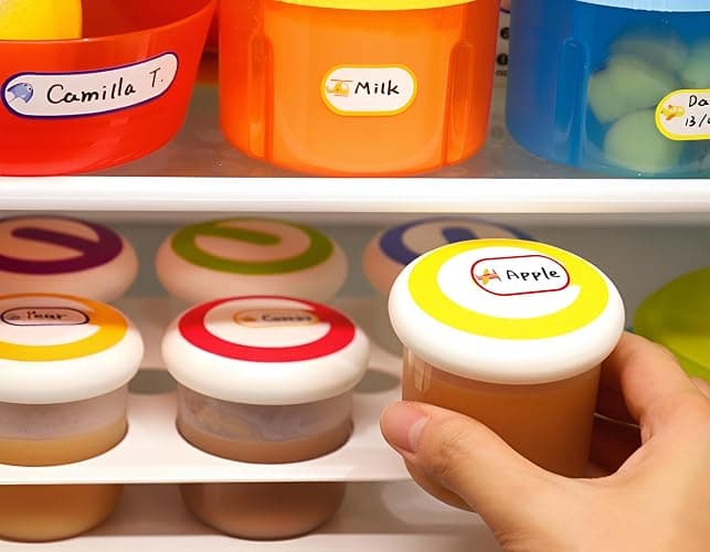 Baby Bottle & Daycare Name Labels, Self-Laminating Waterproof Stickers for Kids Stuff, Dishwasher Safe Write-On Name Tags for School & Home, Assorted Sizes & Colors, Pack of 64 thumbnail 7