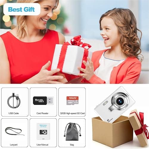4K Digital Camera, Acbaeta Autofocus 50MP Vlogging Camera with 32G SD Card, 16X Zoom, Flash, Anti-Shake, Compact Portable Small Point and Shoot Digital Camera for Kids Student Teen Adult Beginner thumbnail 7