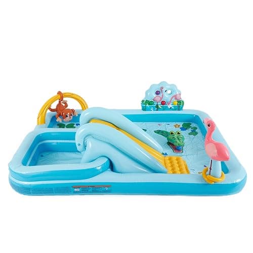 Intex 96" x 78" x 28" Inflatable Jungle Adventure Play Center Spray Kiddie Pool - Backyard Kids Water Slide, Outdoor Blow-Up Splash Pad for Toddlers thumbnail 8