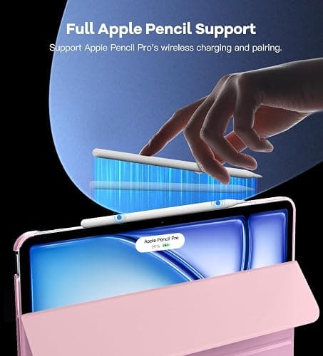 TiMOVO Case for iPad Air 13 Inch (M3/M2-2025/2024), Slim Stand Cover for iPad Air 13-inch, Support Touch ID, Auto Wake/Sleep Smart Shell with Translucent Back, Flowers Pink thumbnail 8