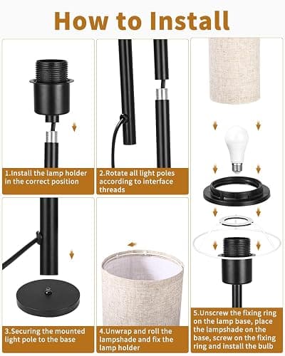 LEAZZLE Lampadaire sur Pied Salon,2700K-5500K Température de Couleur&Gradation Continue,Lampe pied LED moderne,Lampadaire Salon Dimmable avec Synchronisation Musicale pour Chambre,Étudier,Bureau thumbnail 6