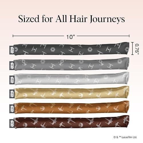 Kitsch x Star Wars Satin Heatless Hair Curler – Soft Hair Curlers to Sleep In for Heatless Curls Overnight – Overnight Blowout Rods for Women – Hair Styling Tools – Light Side vs Dark Side, 6pc Set thumbnail 4