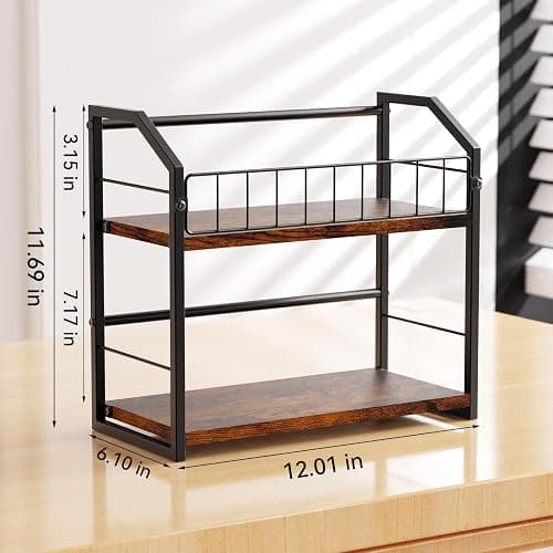 PAPAGIFTREE 2-Tier CD Holder, CD Storage Shelf for Display, CD Organizer with Dispay Top Shelf, Premium CD Rack for Home & Office, Holds Up to 60 Standard, Ideal for Music Enthusiasts (Brown) thumbnail 3