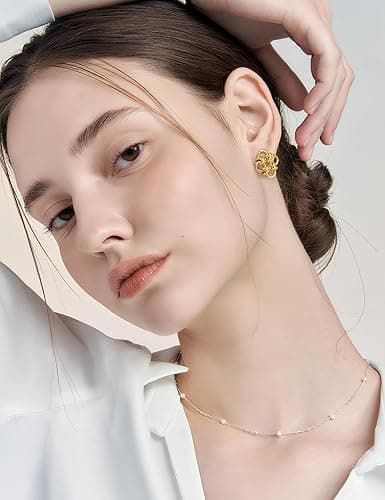 Trendy Gold Drop Earrings for Women - Elegant & Unique for all-day 14K Plated Non Tarnish & Hypoallergenic thumbnail 3