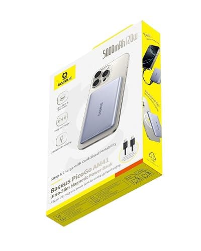 Baseus Picogo AM41 Power Bank, 0.3" Ultra Slim 5000mAh Magsafe Powerbank, PD 20W Fast Charging, Portable, Mini Wireless Magnetic Battery Pack with USB C Cable for iPhone 17 Air/16/15/14/13, Space Grey thumbnail 9
