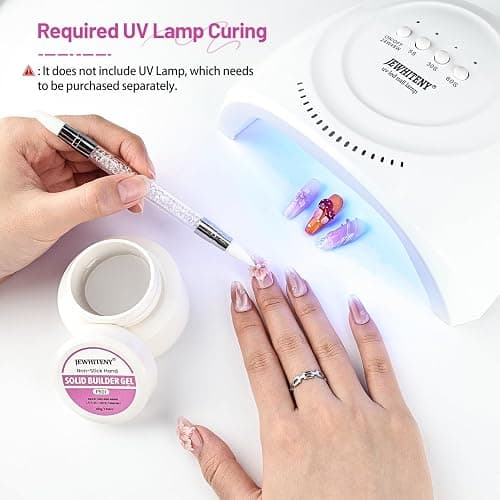 JEWHITENY 45g Large Capacity Clear Solid Builder Gel: Non-sticky 3D Sculpting Gel For Nail Extension, Nails Carving & 3D Molding Nail Art thumbnail 5