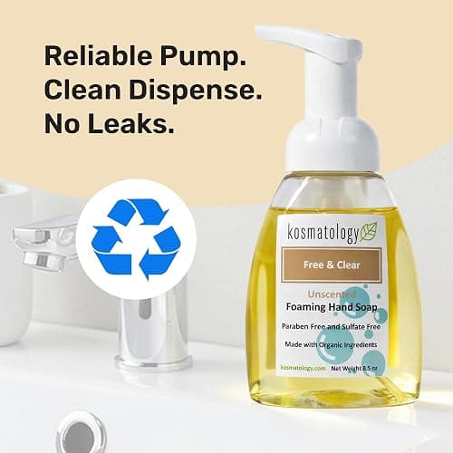 kosmatology Free & Clear Organic Foaming Hand Soap | Moisturizing Hand Wash | Clean Ingredients, Free of Artificial Scent and Essential Oils | 8.5 oz thumbnail 5