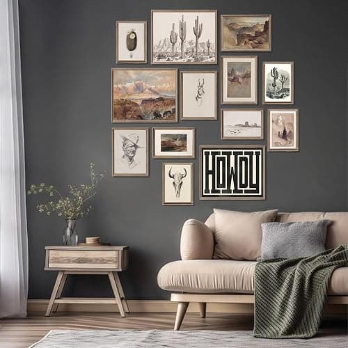 Western Decor Vintage Western Wall Decor,Farmhouse Cowboy Decor Wall Art,Boho Ranch Landscape Art Prints Canyons Cacti Desert Southwestern Wall Decor Aesthetic Pictures,Rustic Southwestern Artwork Prints for Room Bedroom Bathroom Decoration,Unframed thumbnail 2