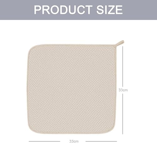 MaopaoBeauty 6 Piece Washcloth Set Set,100% Microfiber - Quick Dry, Thick, Soft, Plush and Highly Absorbent Luxury Hotel & Spa Bath Towel for Bathroom, Pack of 6, Khaki thumbnail 3