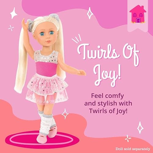 Glitter Girls – 14-Inch Doll Clothes – Twirls of Joy Ballerina Outfit Hearts & Stars – Ballet Dress, Hair Elastics, Shoes – 3+ Years thumbnail 3