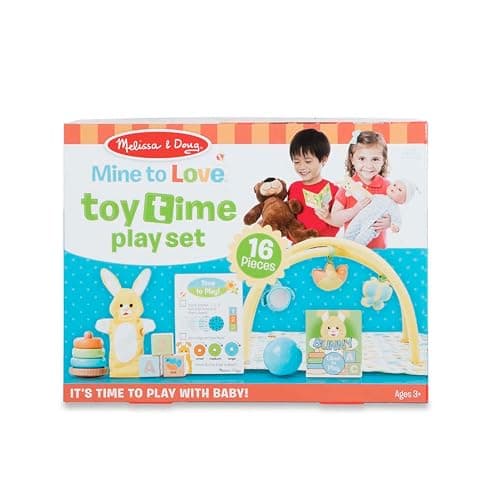 Melissa & Doug Mine to Love Toy Time Play Set for Dolls with Activity Gym, Stacker, Blocks, More (16 pcs) thumbnail 6