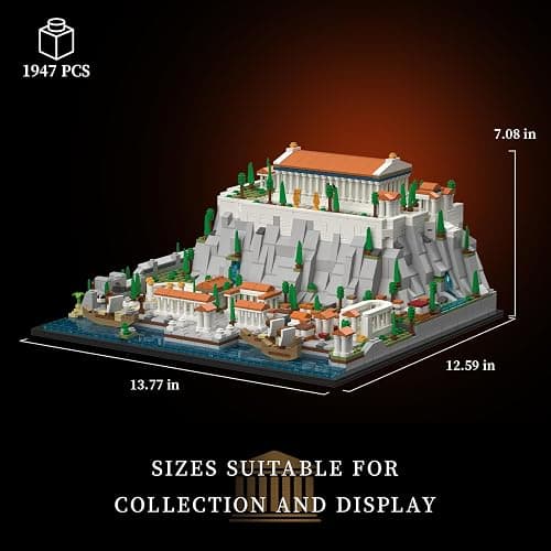 Givenni Architecture The Acropolis in Athens Building Sets; Collectible Model for Adults; Home Décor Model Building Kit, Creative DIY Activity, Famous Landmarks Collection (1947 Pieces) thumbnail 3