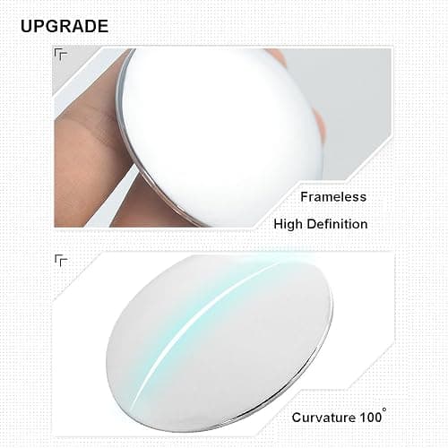 BEEWAY Blind Spot Mirrors, Round Frameless 360° Rotate Sway Adjustable HD Glass Convex Mirror Maximize RearView Universal for Car SUV Trucks Traffic Safety - Pack 2 thumbnail 3