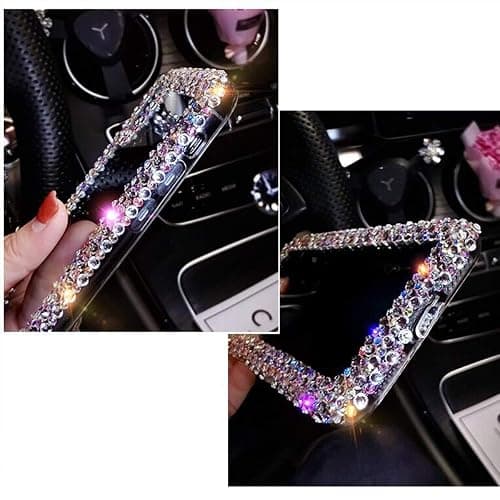 Bonitec Compatible with iPhone 15 Pro Max Case for Women Girls 3D Glitter Sparkle Bling Case Luxury Shiny Cute Crystal Charms Rhinestone Diamond Bumper Clear Protective Cases Cover Clear thumbnail 6