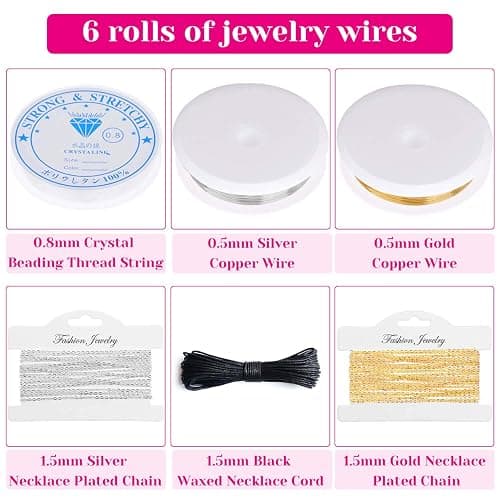 shynek 1857 Pcs Jewelry Making Supplies Kit for Adults, Jewelry Making Tools with Earring Hooks, Findings, Wires, Chains and Helping Hands for Crafts Making and Repair thumbnail 6