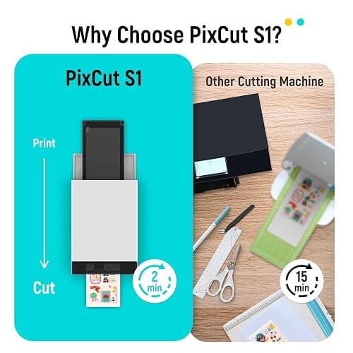 Liene PixCut S1 Color Sticker Printer & Cutting Machine - All-in-One Sticker Maker for DIY Crafts, Custom Labels & Gifts. Thermal Dye-Sublimation Photo Printer, 300 DPI, Precise AI Auto-Cutting thumbnail 2