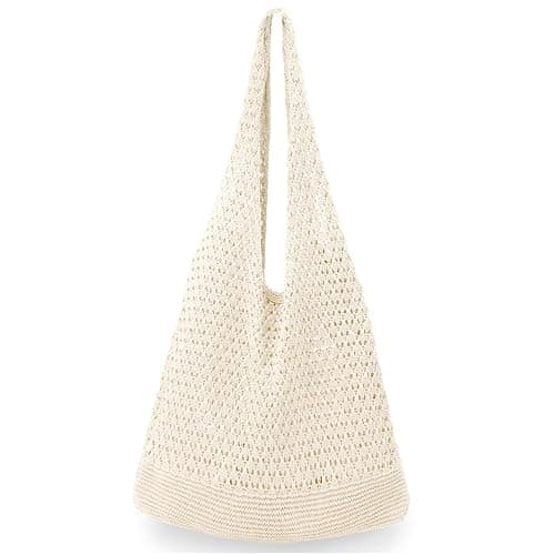 hatisan Crochet Bags for Women - Summer Beach Tote, Aesthetic Hippie Knit Bag - Image 1