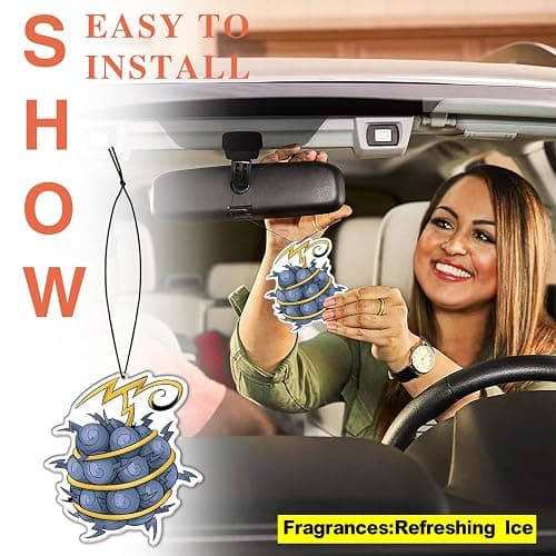 One Piece Anime Fruit Car Air Freshener Cards (8 Pack Refreshing Ice Scent) Cute Anime Accessories for Car Interior Hanging Gift Rearview Pendant Supplies thumbnail 3