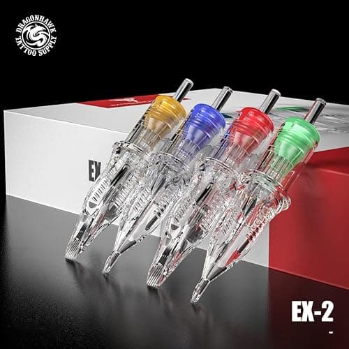 Dragonhawk Extreme Tattoo 50Pcs Cartridges Needles Mixed Sizes 1003RL 1005RL 1007RL 1205RS 1207RS EX-3 (#10RL+12RS-50PCS) thumbnail 8