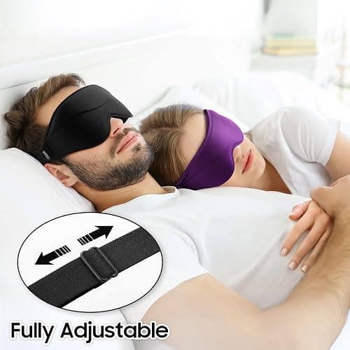 MOEASEii Sleep Mask - Total Blackout 3D Sleeping Mask, Super Lightweight & Silky Soft Eye Mask for Sleeping, Fully Adjustable Fit for Home, Office, Traveling, Meditation, Yoga, Black thumbnail 5