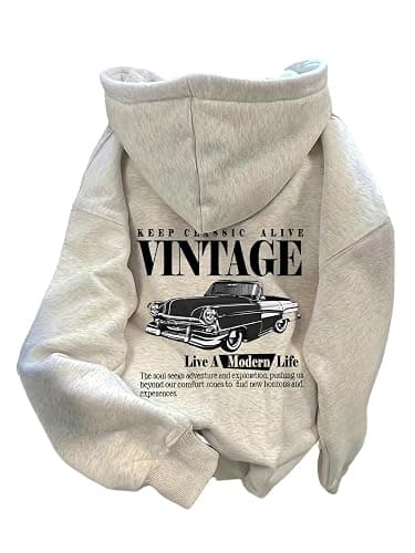 GORGLITTER Women's Oversized Graphic Hoodies Y2k Vintage Long Sleeve Pullover Hooded Sweatshirts Tops - Image 1