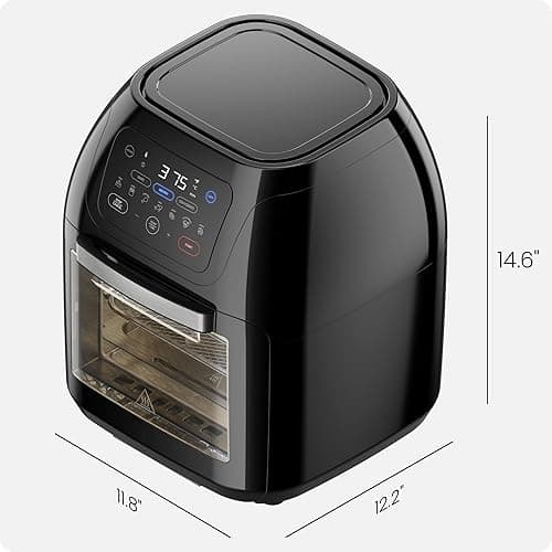 CHEFMAN Multifunctional Digital Air Fryer+ Rotisserie, Dehydrator, Convection Oven, 17 Touch Screen Presets Fry, Roast, Dehydrate, Bake, XL 10L Family Size, Auto Shutoff, Large Easy-View Window, Black thumbnail 2