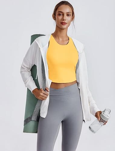 PINSPARK Women Sports Bra High Neck Racerback Workout Crop Tank Top Longline Padded Yoga Tops with Built in Pads thumbnail 5