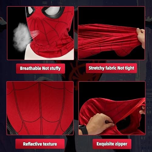Shampoer Spider Superhero Dynamic Mask - Remote LED Light & Moving Mech Eyes for Immersive Hero Experience, Nice Choice for Superhero Fans thumbnail 4