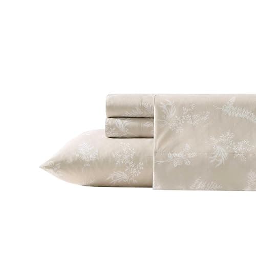 Wrangler - Bed Sheets, Breathable & Wrinkle Resistant Bedding, Includes Matching Sham & Pillowcases, Yellowstone Inspired Bed Sheets, Dorm Essentials (Foliage Beige, Queen) - Queen - Foliage Beige - Image 1