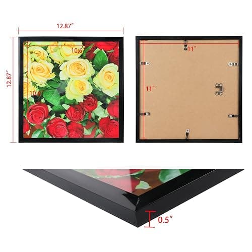 Medog 11x11 Picture Frame for Wall, Display Pictures 11x11 Square Record Album Frame, Wall Hanging Photo Frame, Black, 1 Pack thumbnail 3