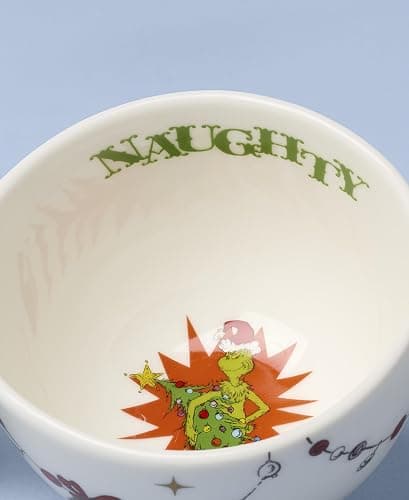 Lenox 898095 Merry Grinchmas Naughty or Nice Double Dip Bowl, Christmas Dish, Festive Holiday Serveware thumbnail 5