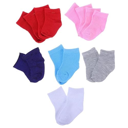 Garneck 8 Pairs Baby Doll Socks for 18 Inch Dolls: Mini Colorful Sock Shoes Style Dollhouse Clothes Accessories Soft Stretch Knit Pretend Play Dress Up Dollhouse Decor Puppet Play thumbnail 9