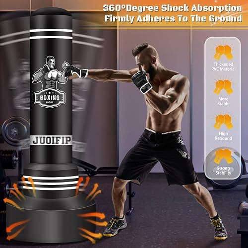 Freestanding Punching Bag for Adults, 70'' Boxing Bag with Stand Kicking Bag Heavy Bag with Boxing Gloves and Electric Air Pump, Women Men Kickboxing Bags for Beginners Training MMA Muay Thai Fitness thumbnail 5