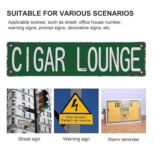 Street Sign Cigar Lounge Poster For Home Office Bedroom Outdoors Cafes Pub Wall Decor Plaque Sign 16X4 Inch thumbnail 4