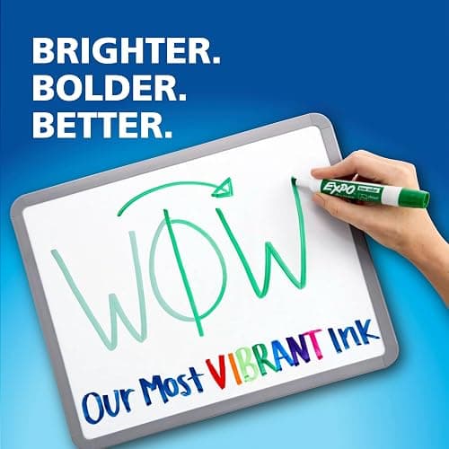 EXPO Dry Erase Markers, Low Odor Ink, Assorted Colors, Chisel Tip, 8 Count - Whiteboard, Calendar, Organization, Essential Supplies for Office, School, Classroom, Teachers thumbnail 4