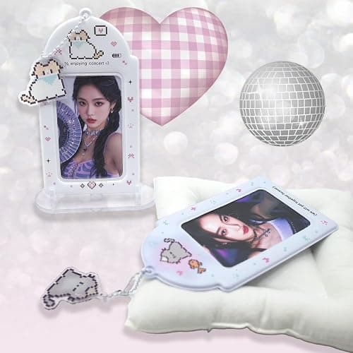 LQTIIITQL 2 Sets Photocard Holder with Cute Cat Keychain Y2K PhotoCard Holder Charm Holders Kawaii Photo Card Keychain ID Bus Card Holders Kawaii thumbnail 5