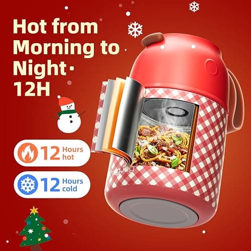 ChugJug Thermo for Hot Food for Adults Kids | Wide Mouth, 26 oz Insulated Food Jar with Spoon, Leakproof Soup Thermo for School Office Travel, Thermal Steel Lunch Container Easy to Carry (Red) thumbnail 3