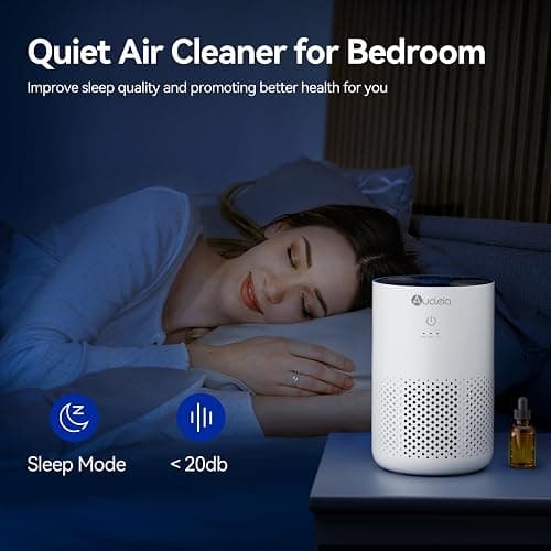 Air Purifiers for Bedroom up to 588 Ft², 20dB Bedroom Air Purifier for Small Room Removes Dust Pets Hair Smoke Odor with Aromatherapy Function(White) - Standard Size - White thumbnail 4