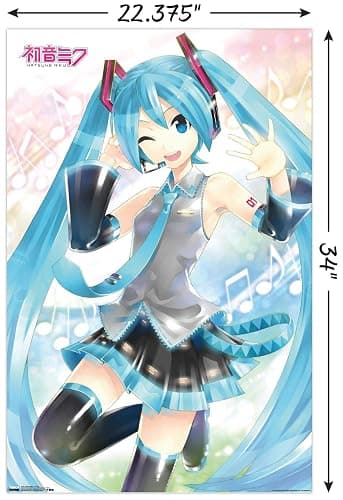 Trends International Hatsune Miku - Waving Wall Poster, 22.375" x 34", Unframed Version thumbnail 3