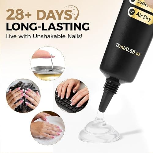 UNA GELLA Nail Glue Strong Gel No U V, 15g*2pcs Nail Glue for Press Ons No Lamp Needed, Quick Dry Semi Solid Nail G LUE, Super Strong Gel glue for Nails Long Lasting Extension DIY Kit thumbnail 3