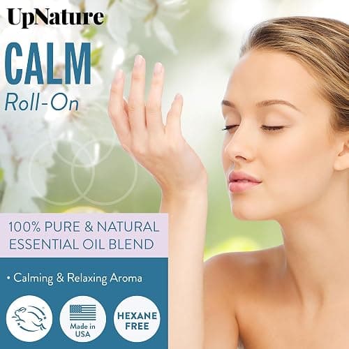 UpNature Calm Essential Oil Roll On - Stocking Stuffers for Teen Girls and Women - 100% Natural Stress Relief Aromatherapy Blend - Relaxation Self Care Gifts for Women thumbnail 2